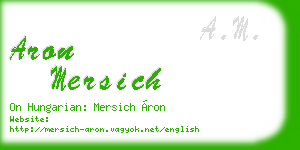 aron mersich business card